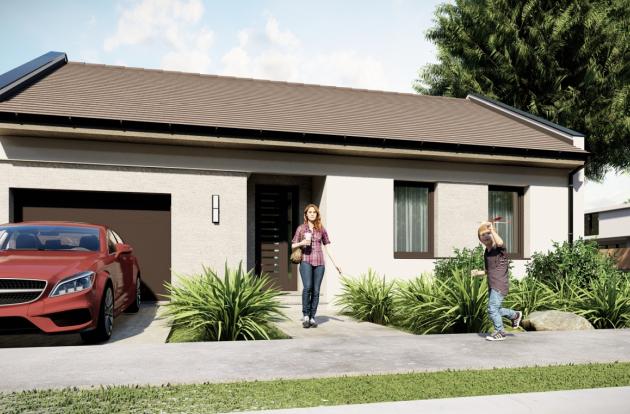 Helvécián eladó tégla építésű családiház projekt.